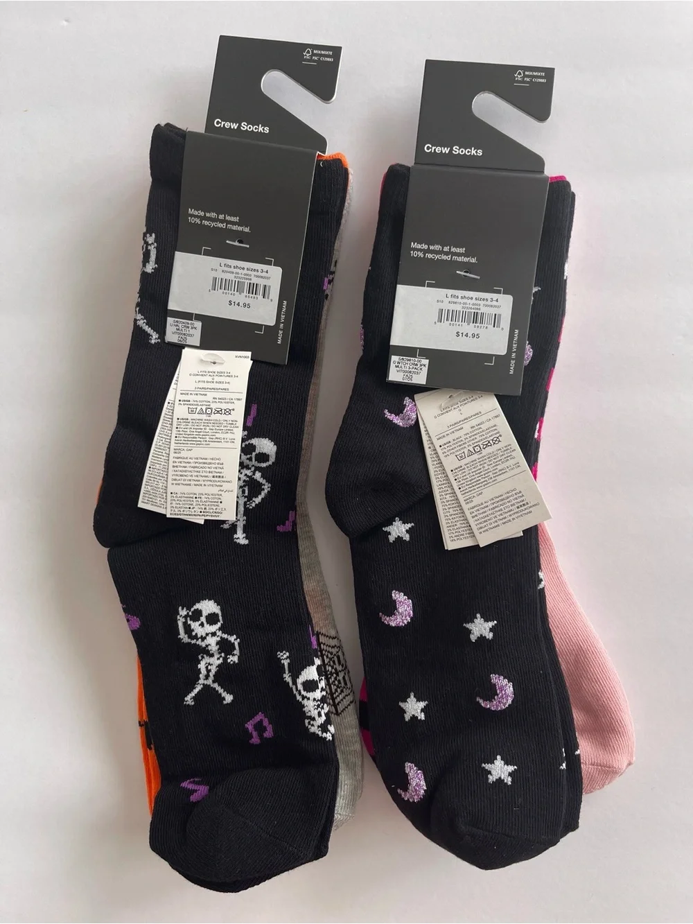 NWT GAP Kids Girls Halloween Crew Socks L